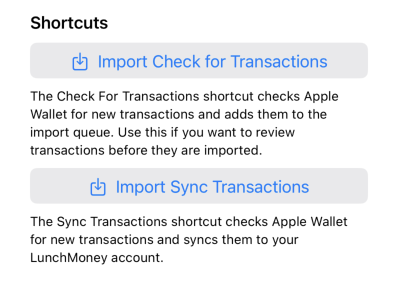 Shortcuts integration